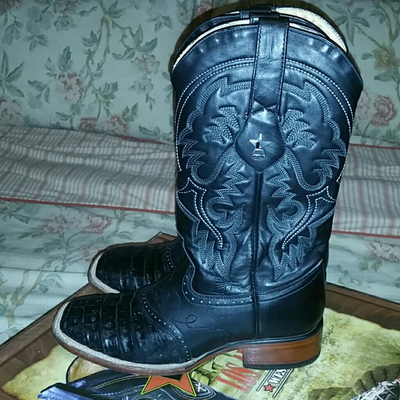 Los Altos Shoes - RARE FIND. UNISEX COWBOY BOOTS Genuine croc Men size 7.5 ladies 9.